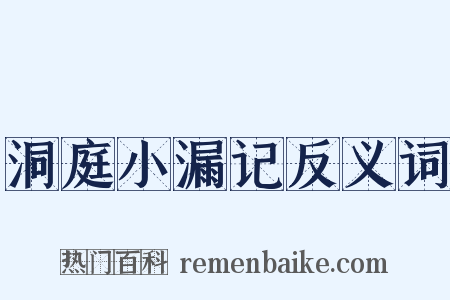 洞庭小漏记反义词是什么意思的图片